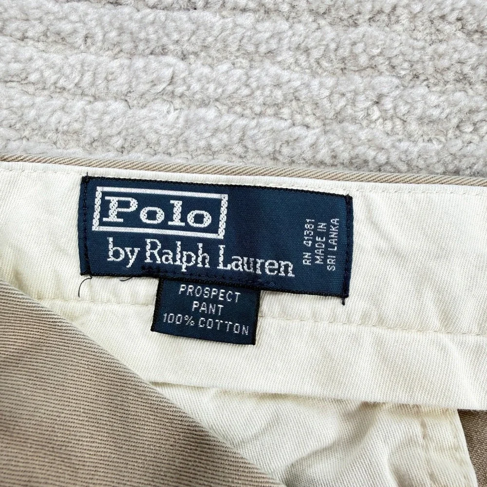 Polo Ralph Lauren Prospect Pant Mens 32x32 Khaki Cotton Chino Straight VTG Y2K